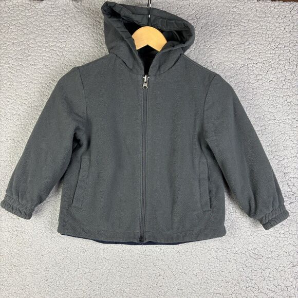 Boys Jacket CHEROKEE size XS 4-5 Blue Gray reversible fleece Polyester coat - Picture 9 of 11